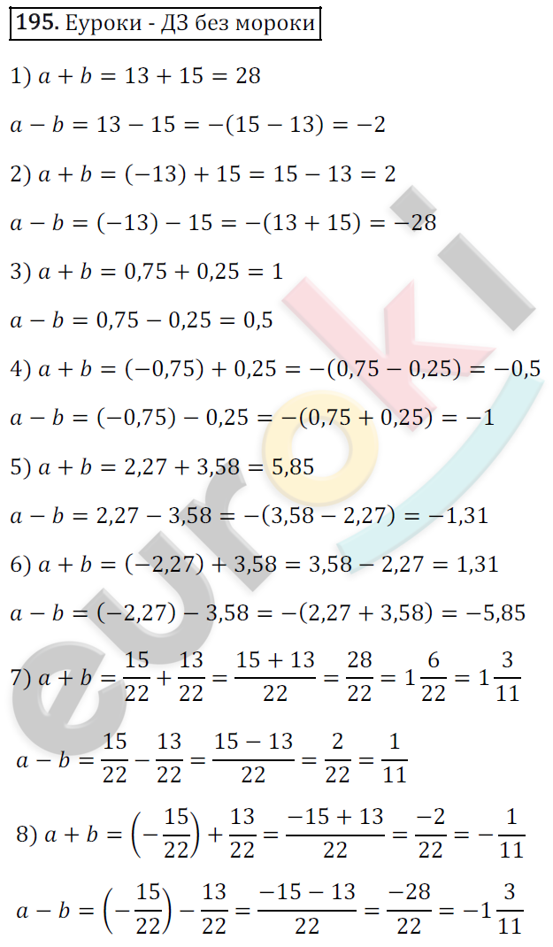 Математика 6 класс. ФГОС Зубарева, Мордкович Задание 195