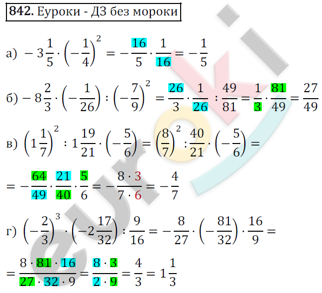Математика 6 класс. ФГОС Зубарева, Мордкович Задание 842