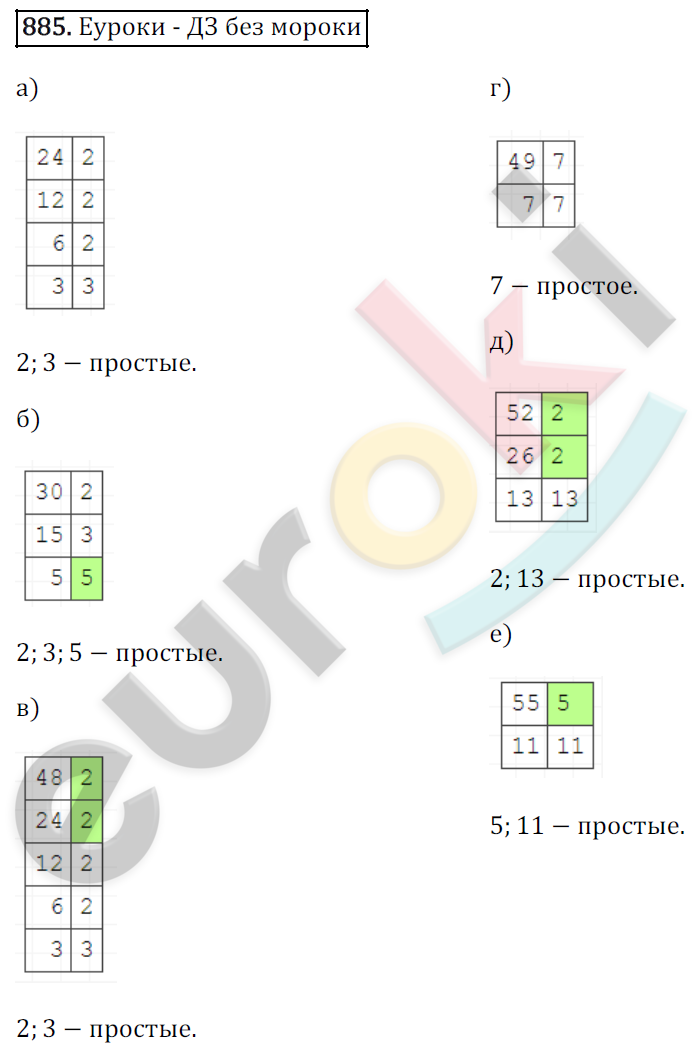 Математика 6 класс. ФГОС Зубарева, Мордкович Задание 885