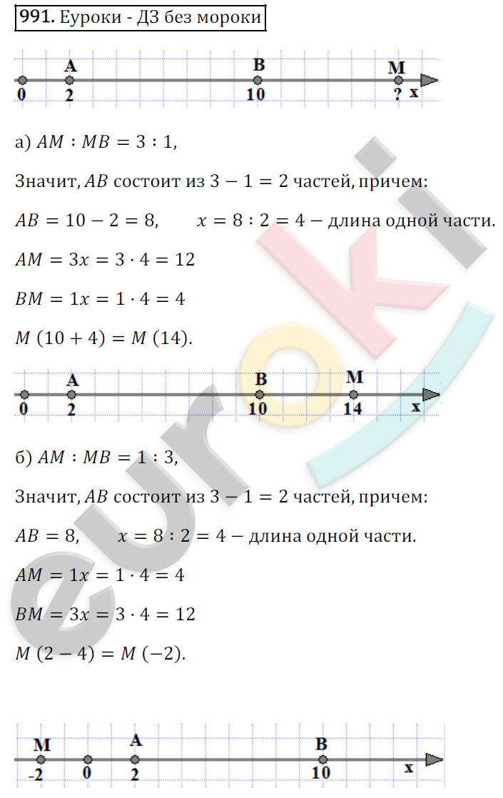 Математика 6 класс. ФГОС Зубарева, Мордкович Задание 991