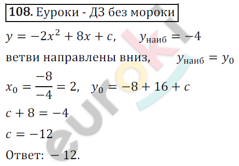 Дидактические материалы по алгебре 9 класс Мерзляк, Полонский, Рабинович Вариант 108