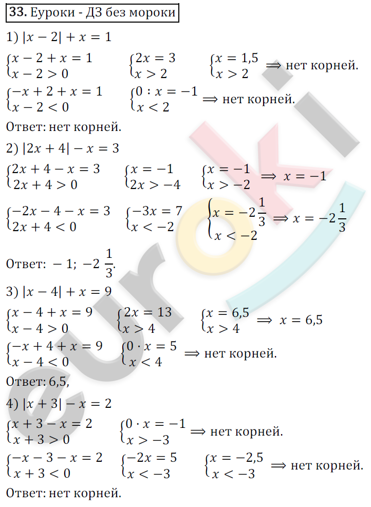 Дидактические материалы по алгебре 9 класс Мерзляк, Полонский, Рабинович Вариант 33