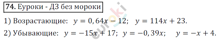 Дидактические материалы по алгебре 9 класс Мерзляк, Полонский, Рабинович Вариант 74