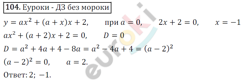 Дидактические материалы по алгебре 9 класс Мерзляк, Полонский, Рабинович Вариант 104