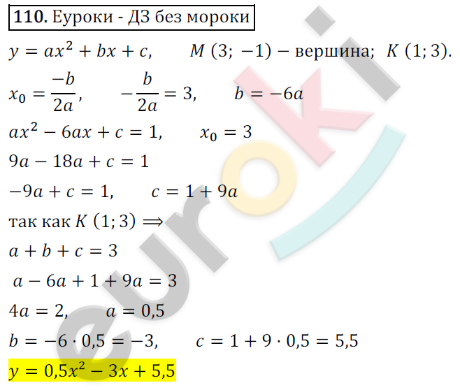 Дидактические материалы по алгебре 9 класс Мерзляк, Полонский, Рабинович Вариант 110