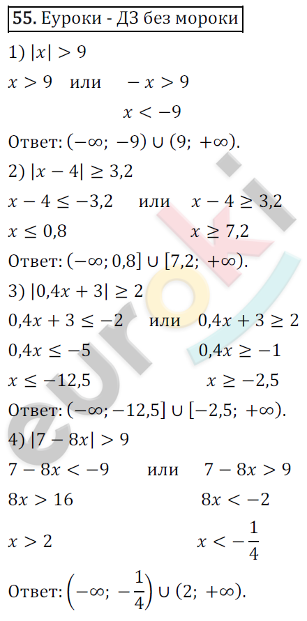 Дидактические материалы по алгебре 9 класс Мерзляк, Полонский, Рабинович Вариант 55