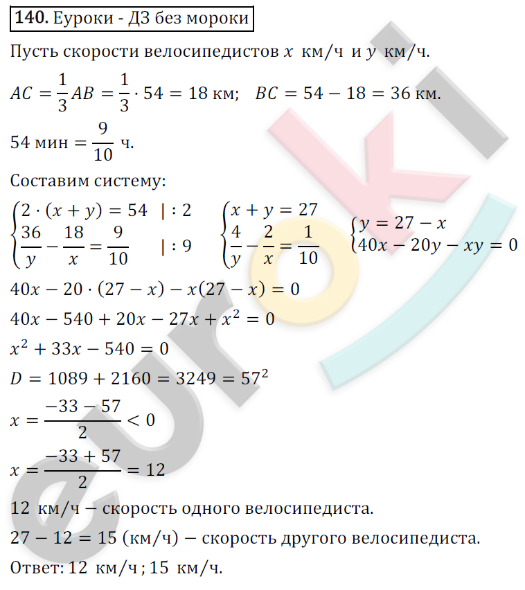 Дидактические материалы по алгебре 9 класс Мерзляк, Полонский, Рабинович Вариант 140