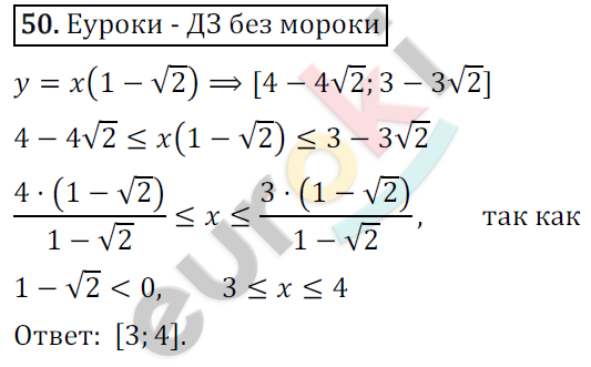 Дидактические материалы по алгебре 9 класс Мерзляк, Полонский, Рабинович Вариант 50