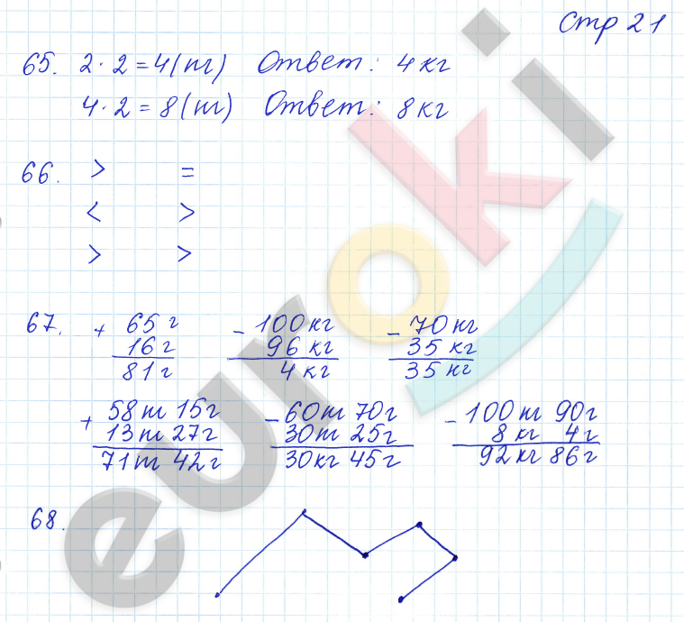 Рабочая тетрадь по математике 3 класс. Часть 1, 2. ФГОС Рудницкая, Юдачева Страница 21