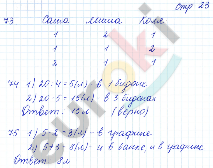 Рабочая тетрадь по математике 3 класс. Часть 1, 2. ФГОС Рудницкая, Юдачева Страница 23