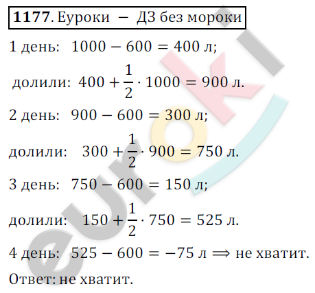 Математика 6 класс. ФГОС Никольский Задание 1177