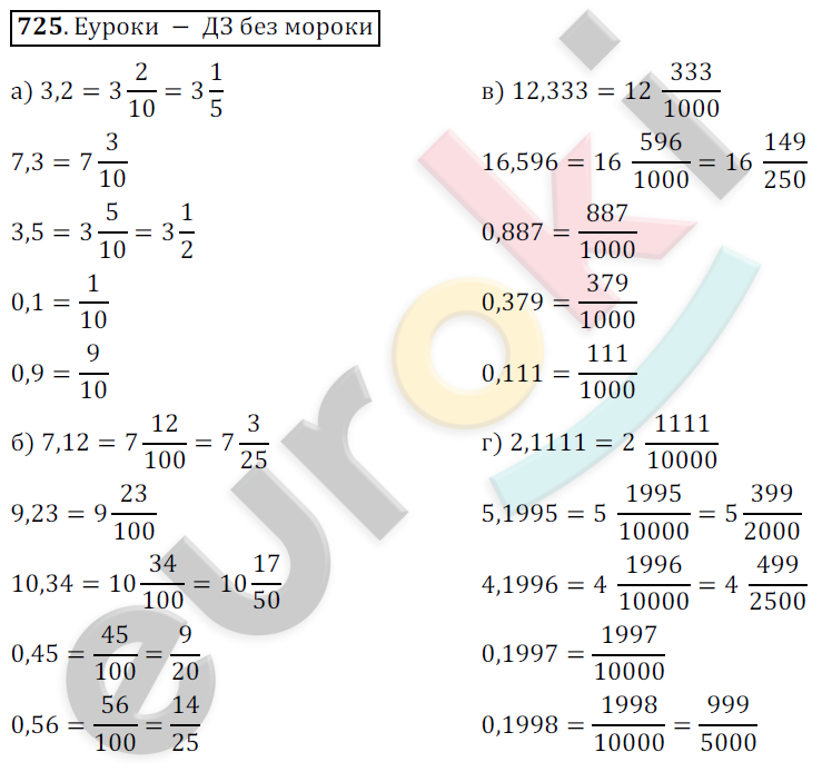 Математика 6 класс. ФГОС Никольский Задание 725