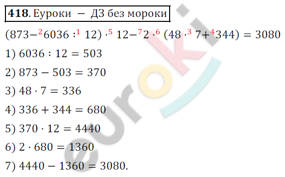 Математика 5 класс. ФГОС Дорофеев, Шарыгин Задание 418